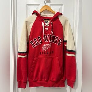 Detroit Red Wings Hockey Red and Cream Hoodie NHL g3 Carl banks hoodie medium